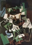 Juan Gris Fruit dish pipo and newspaper oil painting